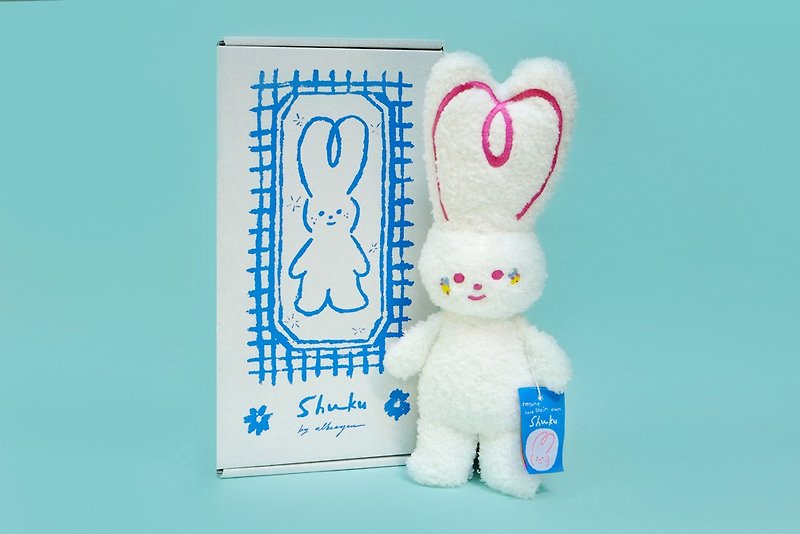 棉．麻 嬰幼兒玩具/毛公仔 白色 - Shuku Doll 兔子毛公仔娃娃 | 滿月 | 生日 | 情人節 | 新年禮物
