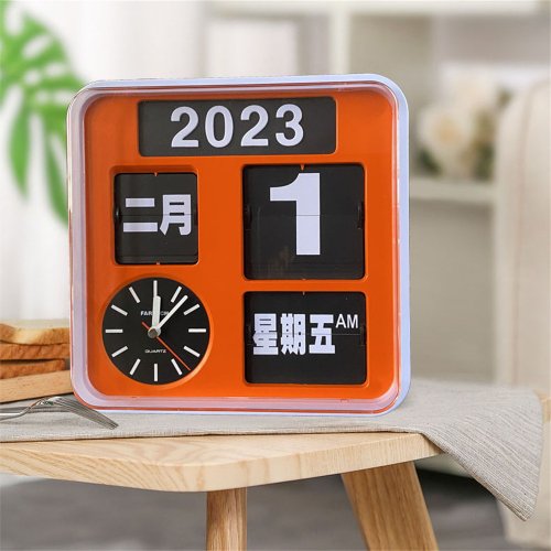 カリモク　フリップクロック 台湾 Fartech Huaqi スマート ページ フリップ クロック 24