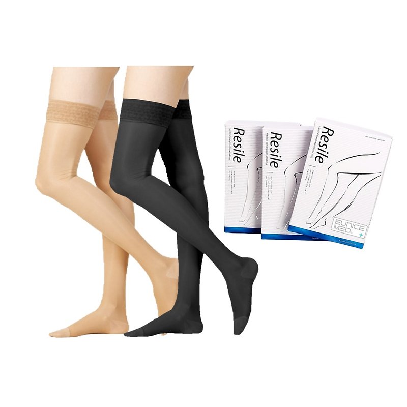 【EuniceMed】Progressive pressure elastic stockings medical auxiliary socks covered toe thigh socks long standing 3302 - ถุงน่อง - วัสดุอื่นๆ หลากหลายสี