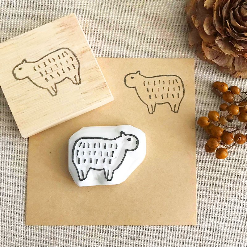 Hand-made rubber stamp capybara series-Hello, I am a capybara - Stamps & Stamp Pads - Silicone 