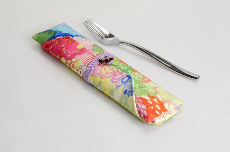 [American cloth] Eco-friendly cutlery bag/tool ​​bag/pencil bag #梦 forestcloud - Other - Cotton & Hemp 