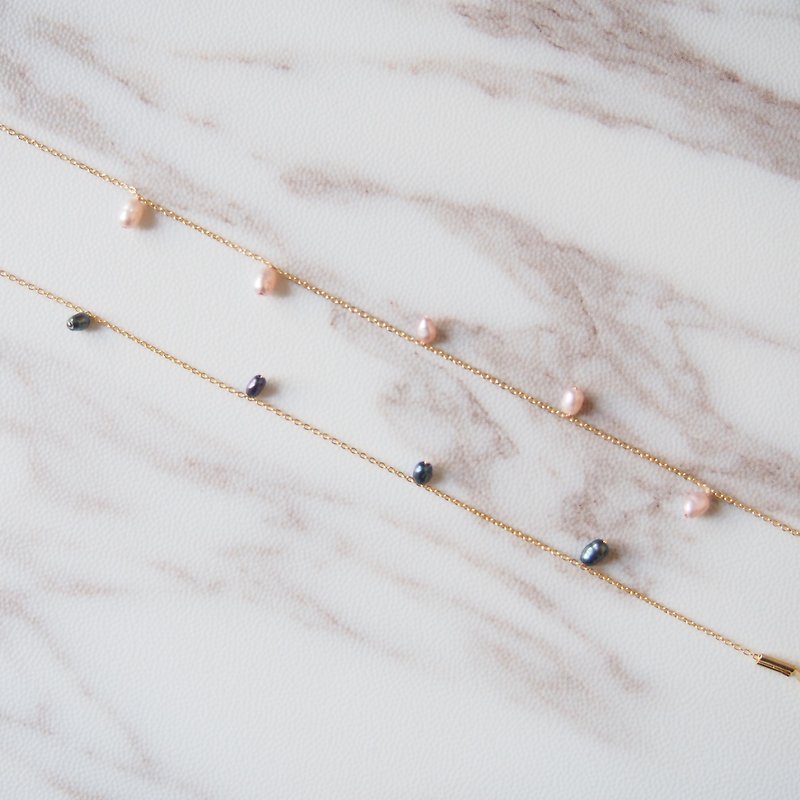 Mini natural pearl • Elegance • Bracelet (2 colors) - Bracelets - Other Metals Pink