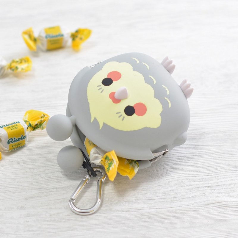 [Bird control recommendation] 3D POCHI Friends Bird three-dimensional Silicone gold bag / sun parrot - Coin Purses - Silicone Gray