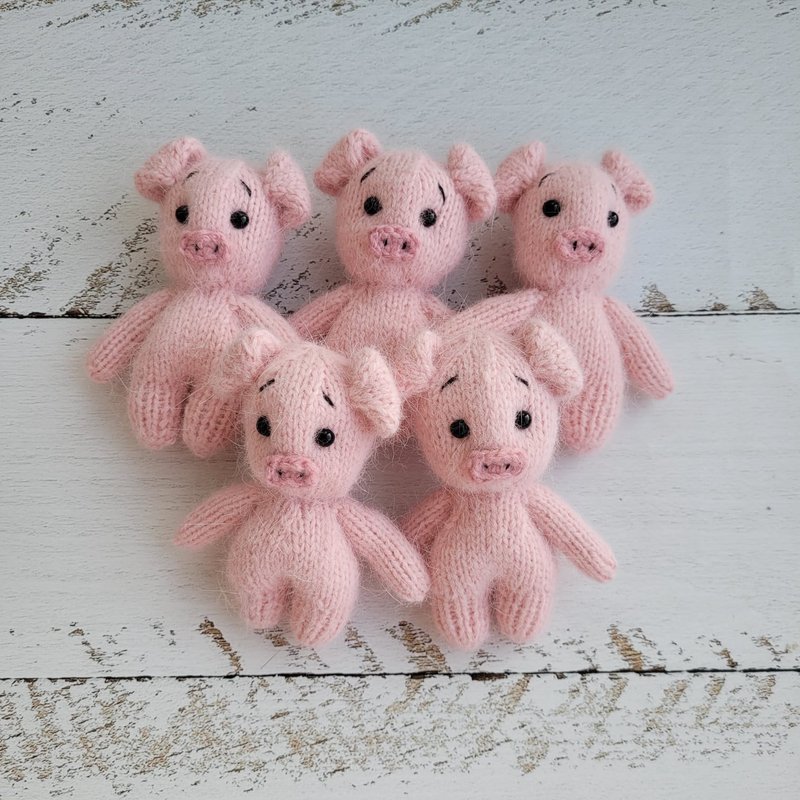 Round and Flat! Pig toy knitting pattern. Animal knitting - 其他數位商品 - 其他材質 