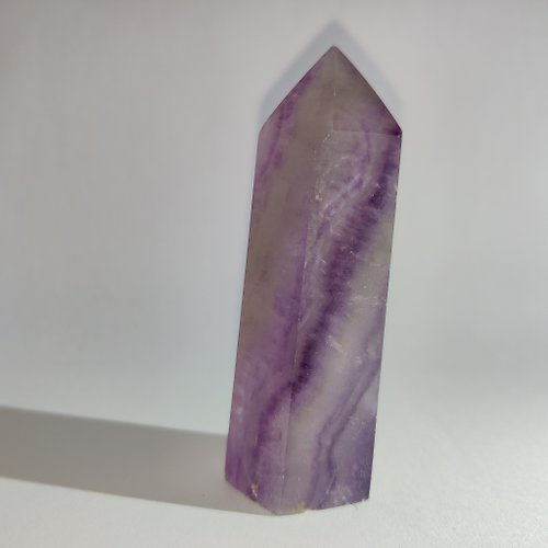 Double W 天然水晶創作館 千層紫螢石柱 Fluorite 隨形 擺件 原石 晶簇 天然水晶 水晶