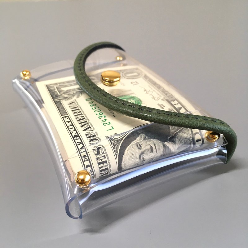 pvc透明零錢包/綠色 - 散紙包 - 塑膠 透明