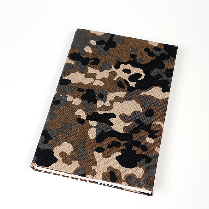 A5 Adjustable Mother's Handbook Cloth Book Cover - Camouflage (Coffee) - Book Covers - Cotton & Hemp Brown