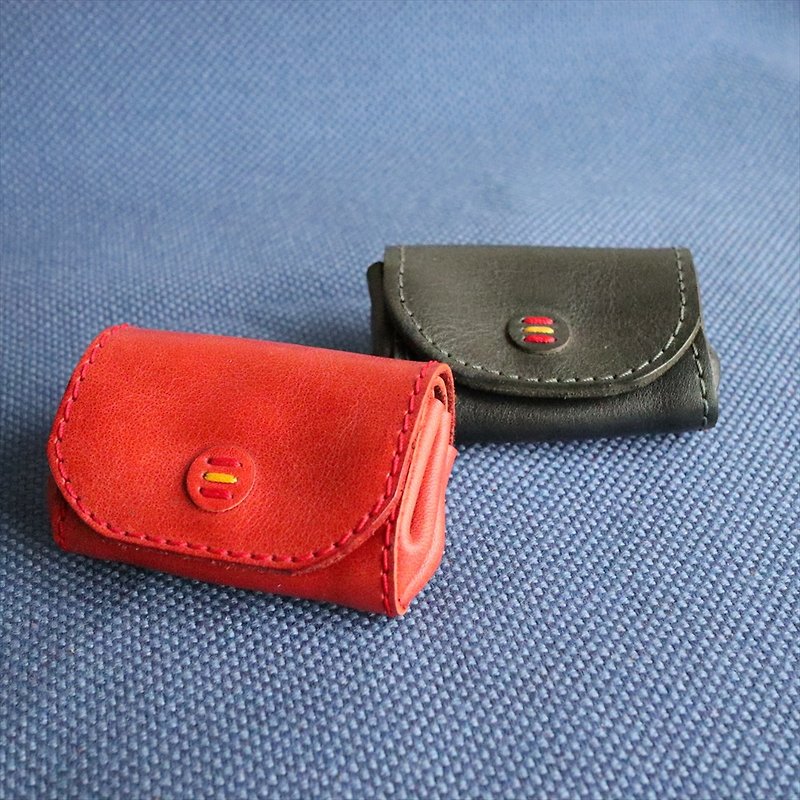 Smallest CoroCoro mini size / Coin only / Name possible / Made in Japan / g-23-s [Customizable gift] - Coin Purses - Genuine Leather Orange