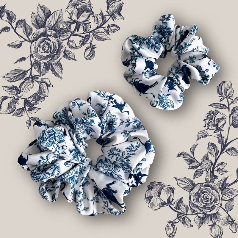 The Milkmaid Scrunchies Classic - 髮夾/髮圈 - 絲．絹 藍色