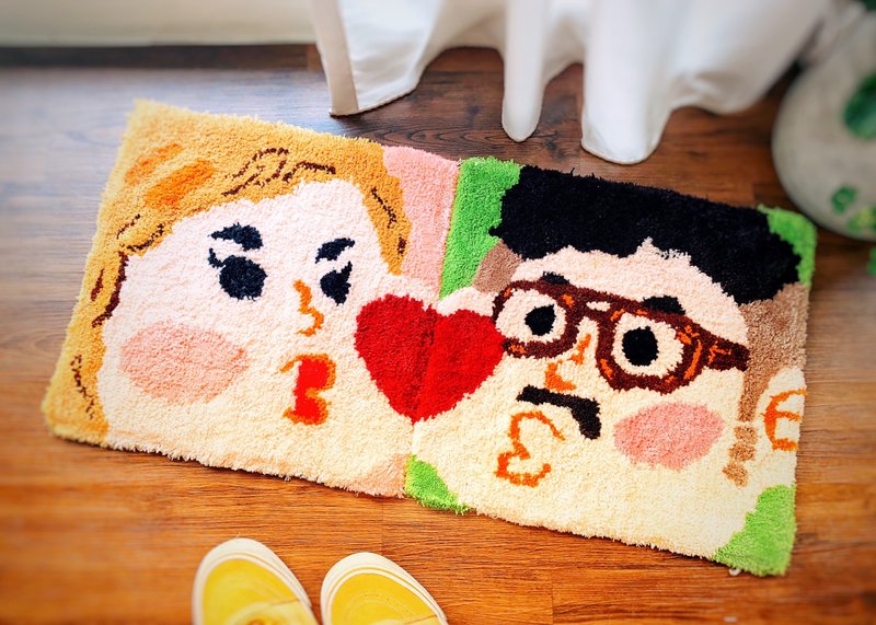 【七夕方案】台中 Tufting 簇絨槍 手作地毯 40 x 40 cm - 編織/羊毛氈/縫紉 - 其他人造纖維 