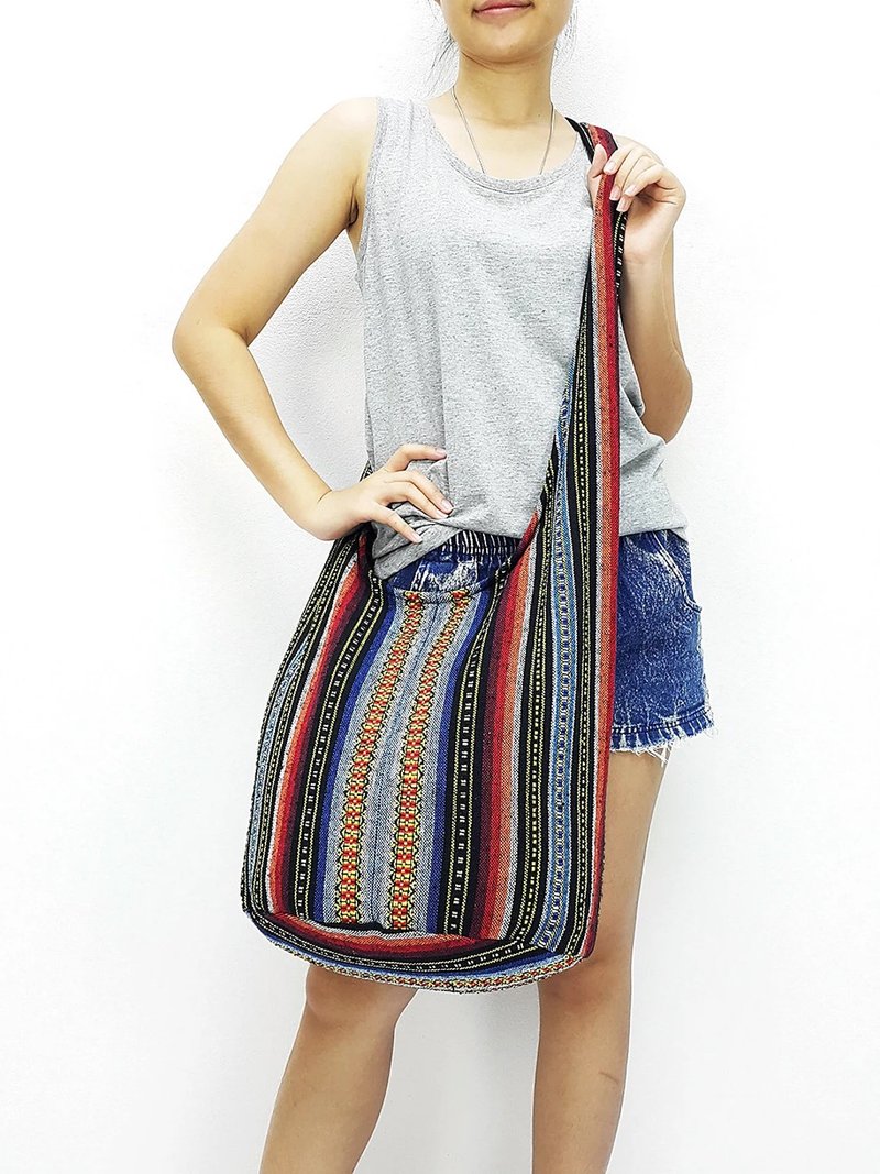 Woven Cotton Bag Shoulder bag Long Strap Crossbody bag Multi-color Unisex - 其他 - 其他材質 多色