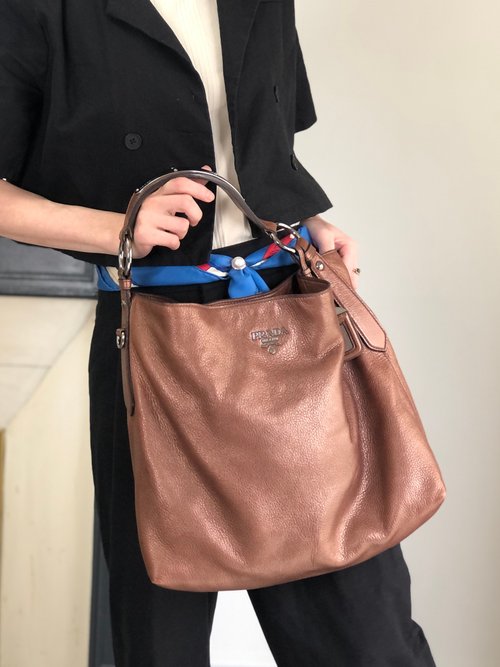 日本直送 名牌中古包 】PRADA プラダ ショルダーバッグ ブラウン