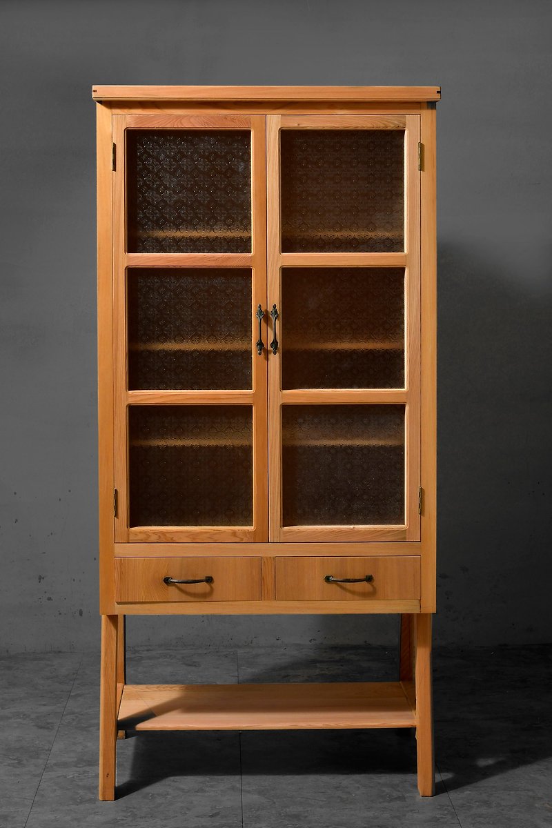 Taiwanese cypress cupboard/bookcase/storage cabinet - กล่องเก็บของ - ไม้ สีทอง