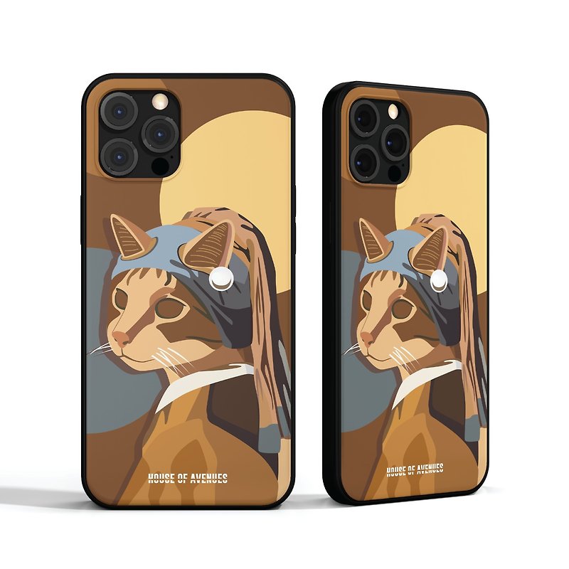 | HOA原創設計手機殼 | Cat with a Pearl Earring | 薑黃 | - 手機殼/手機套 - 塑膠 多色