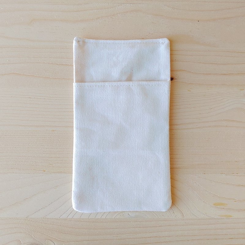 Non-printed portable medical pencil bag / cotton fabric - Pencil Cases - Cotton & Hemp White