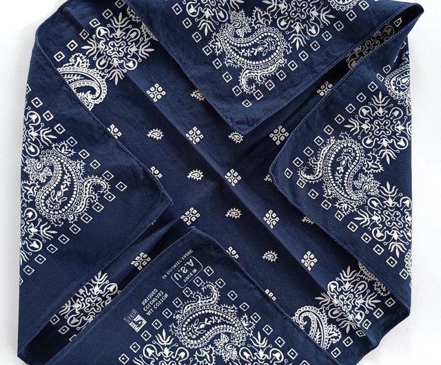 ヴィンテージ ペイズリー バンダナ、19 x 22 インチの耳エッジ