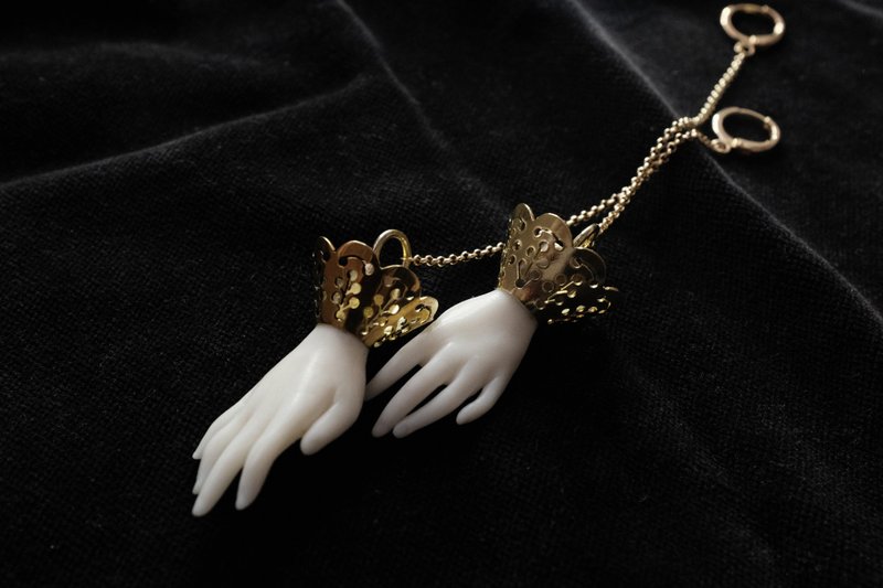 Les Mains - 耳環 - 耳環/耳夾/耳骨夾 - 銅/黃銅 金色