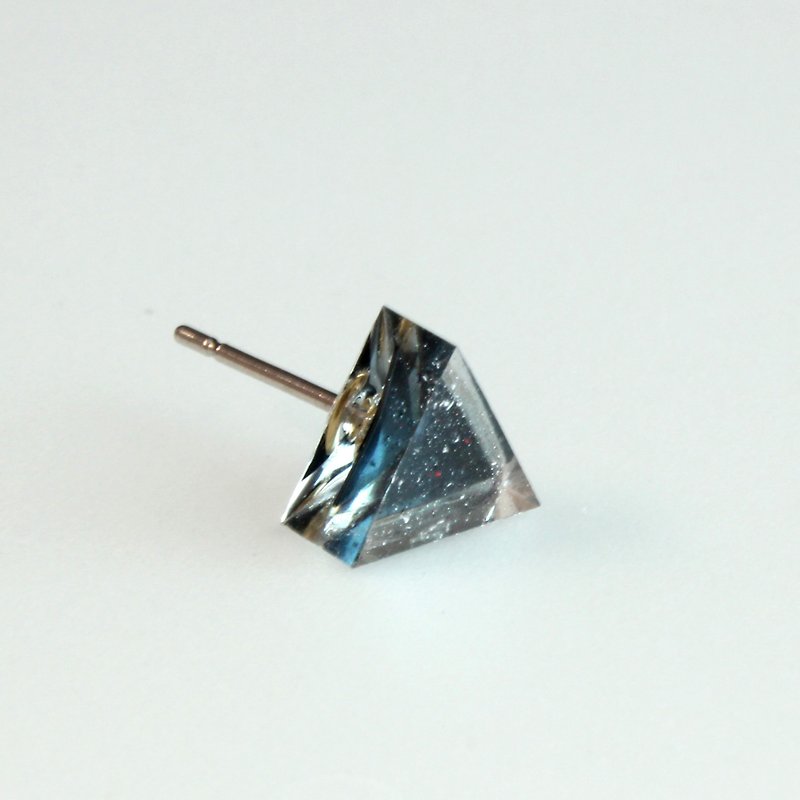 Triangle Earrings ▽ 914 / Lost in the Fog ▽ Single Stud - Earrings & Clip-ons - Plastic Black
