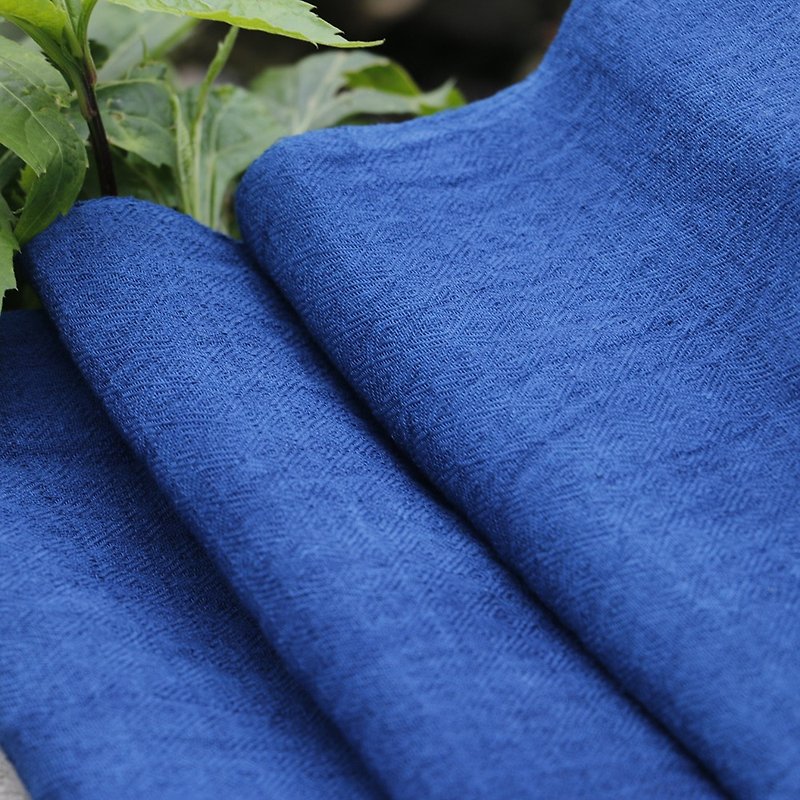 Yishanren | Hand-woven blue-dyed homespun cloth with diamond pattern and pepper pattern, dark blue and navy blue coarse cloth, thin fabric, width 40cm - Knitting, Embroidery, Felted Wool & Sewing - Cotton & Hemp 