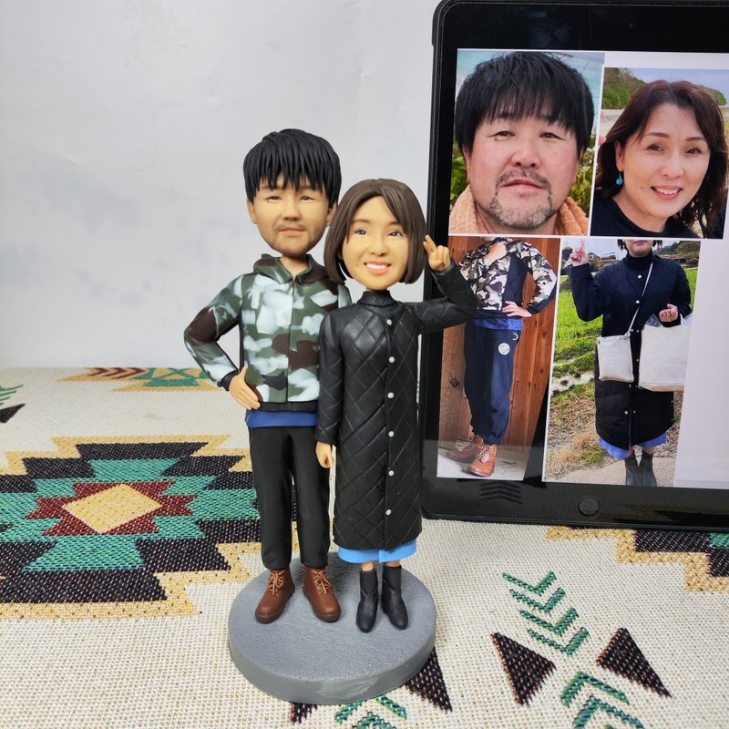 客制化人物公仔 結婚 周年紀念 禮物 訂制 3D人偶 人像畫 似顏繪 - 公仔/玩偶 - 黏土 多色