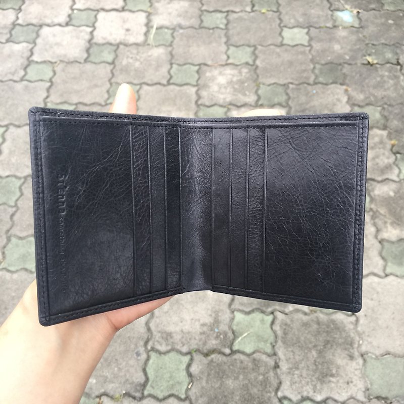 シエナレザービジネスミニマリストライトウォレット - 財布 - 革 ブラック