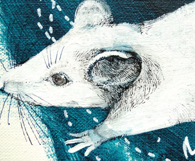 ネズミ　アクリル画　原画 ネズミのグラフィティアート 原画 絵画 キャンバス画 動物の絵