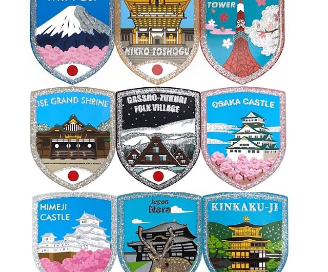 Around the World Series Top Texture Japan Theme Stickers 9 into