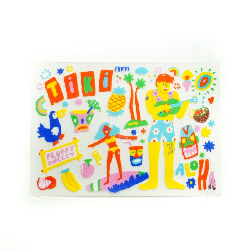 TIKI STICKER PAD A6 - 貼紙 - 紙 白色