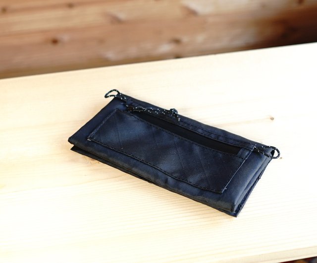 Black・ぺたんこロングウォレット/超軽量で薄い長財布・ミニ財布