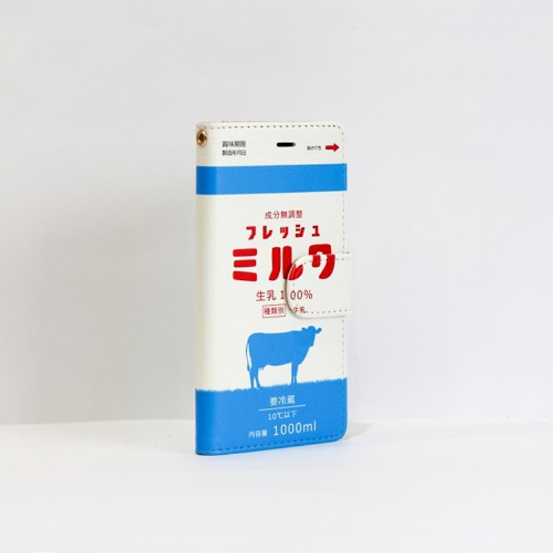 人造皮革 手機殼/手機套 藍色 - iphone case notebook with belt milk milk smartphone case