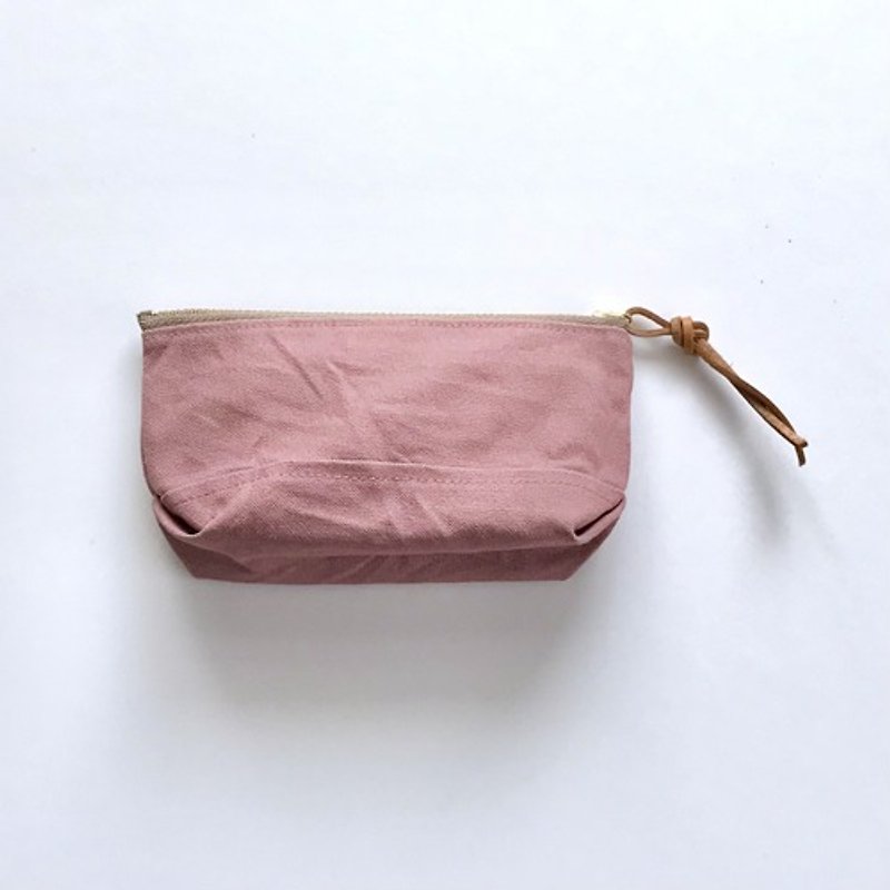 ミニポーチ モーブ - 化妝袋/收納袋 - 棉．麻 粉紅色