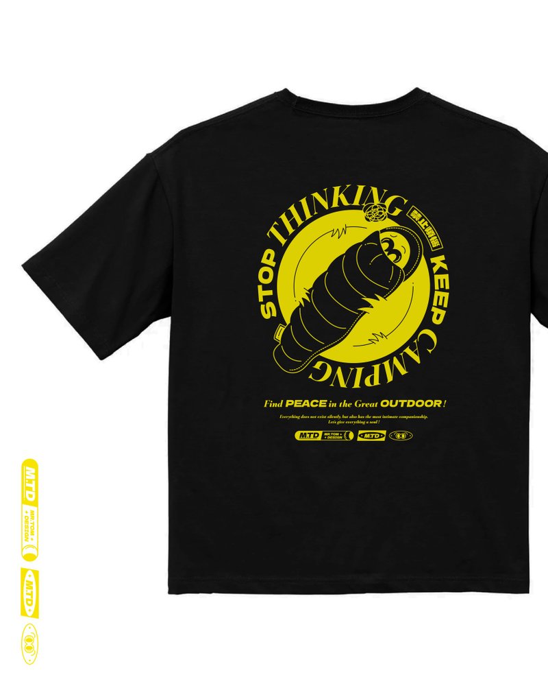 Camping Series | 客製生刷T-shirt | 禁止煩惱款 - 女 T 恤 - 棉．麻 