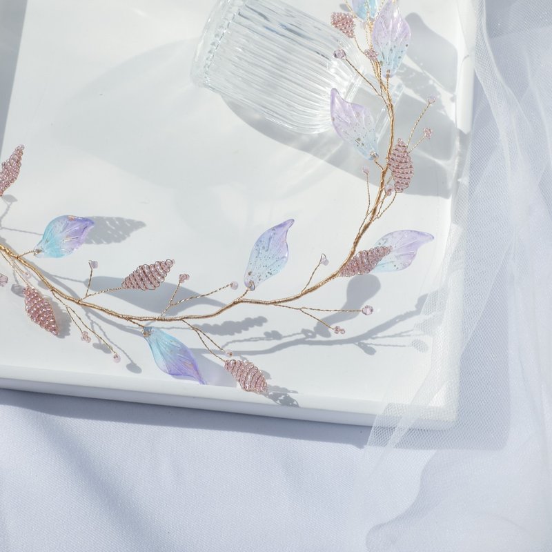 水晶 髮夾/髮飾 粉紅色 - Felicidad/獨角獸之夢/藍紫/髮冠