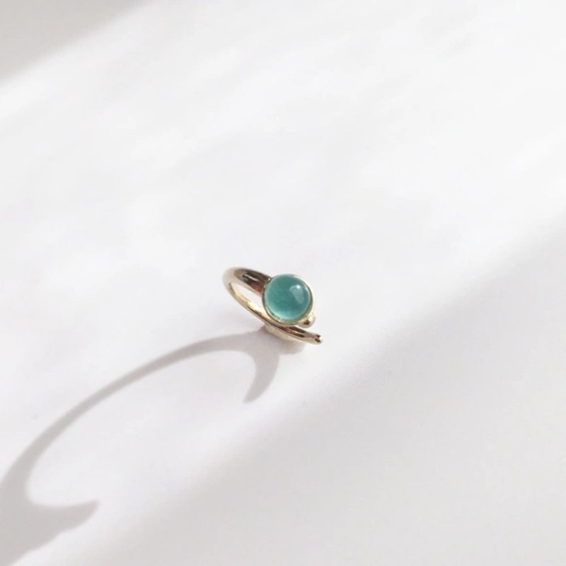 Grandidierite Ear cuff - 耳環/耳夾/耳骨夾 - 寶石 綠色