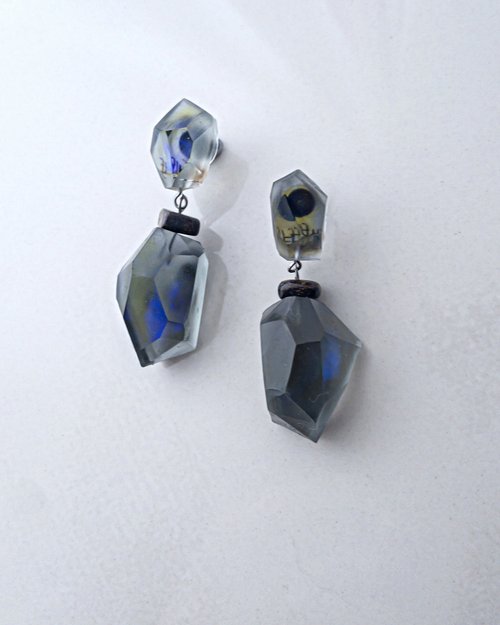 cuff-if Frames volume earrings /crystals/ Hydrangea Dreamscape 1-c M醫療鋼耳環 夾式耳環 耳夾