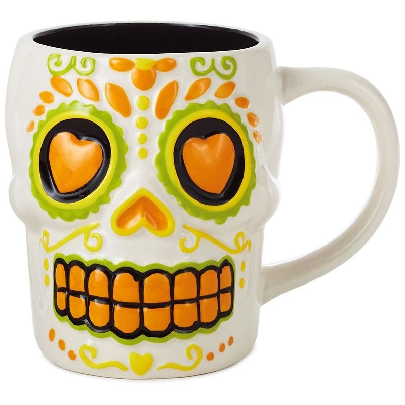 Skull design mug [Hallmark-Halloween Series] - Mugs - Pottery Orange