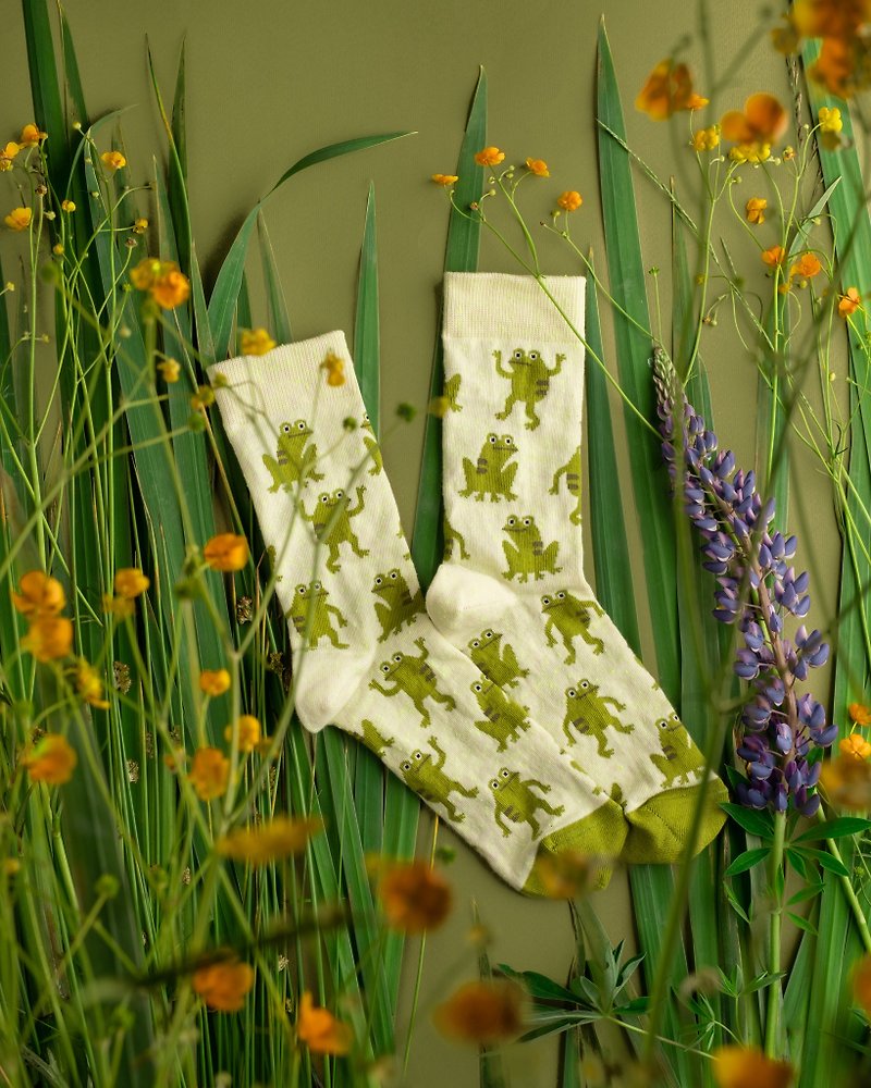 Dodo socks Marsh Frog Socks | 1 pairs - Socks - Cotton & Hemp Green