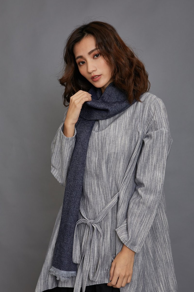 藍雨羊毛圍巾 公平貿易 - 絲巾 - 羊毛 藍色