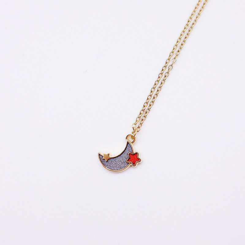 【卡片項鍊Card Necklace】台灣文化 太空款-宇宙星月 - 項鍊 - 其他金屬 
