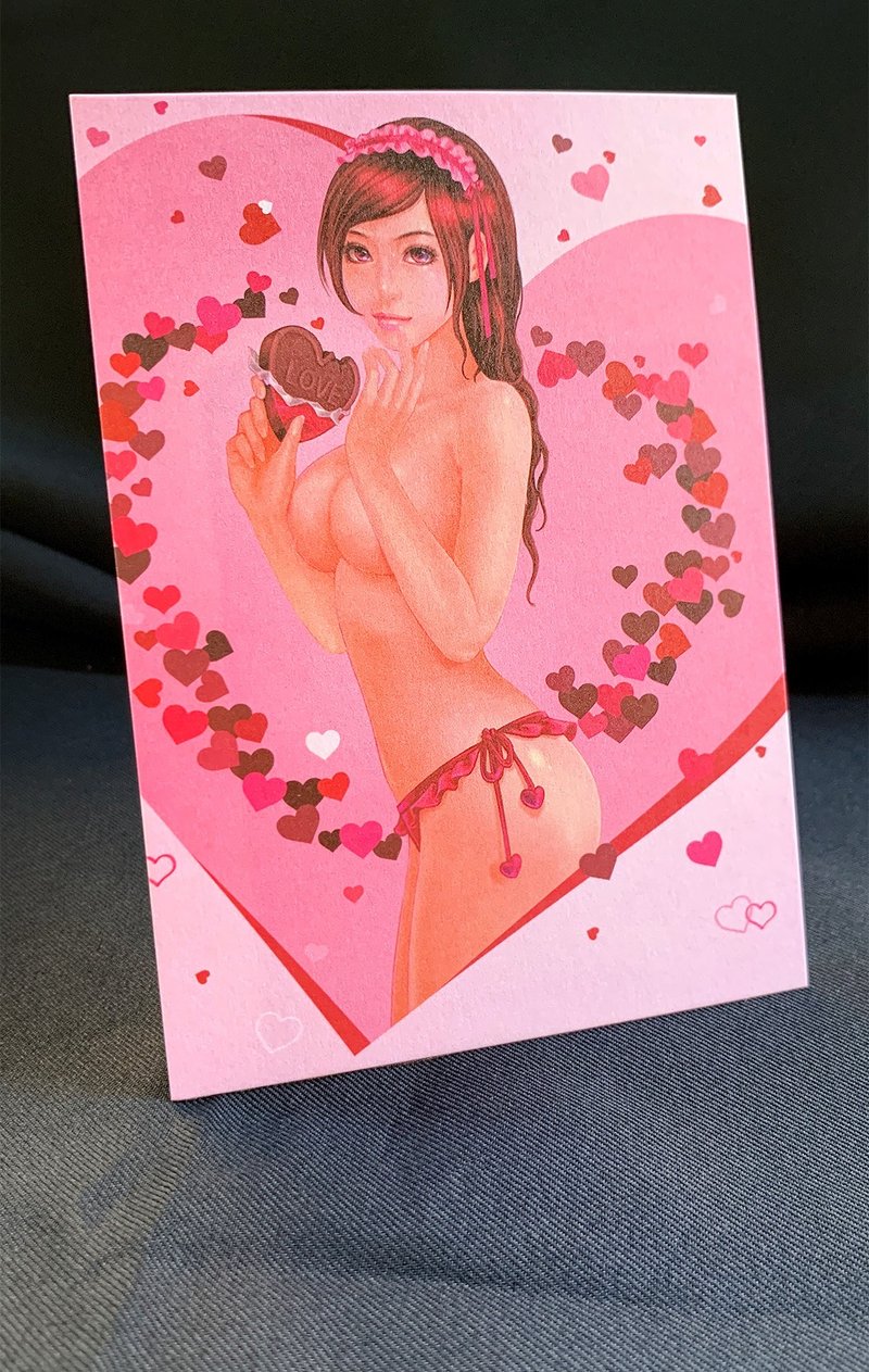 【限量明信片】Be my Valentine - 卡片/明信片 - 紙 粉紅色