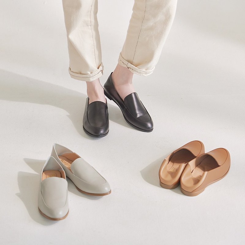 Decompression with one step! Two-way leather loafers made in Taiwan - รองเท้าอ็อกฟอร์ดผู้หญิง - หนังแท้ หลากหลายสี