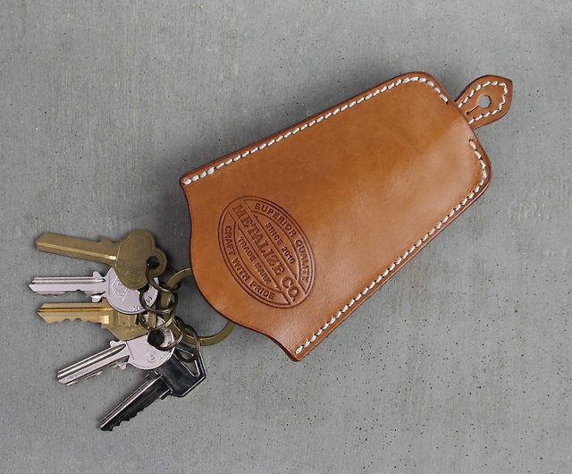 Tan Leather Bell Key Holder
