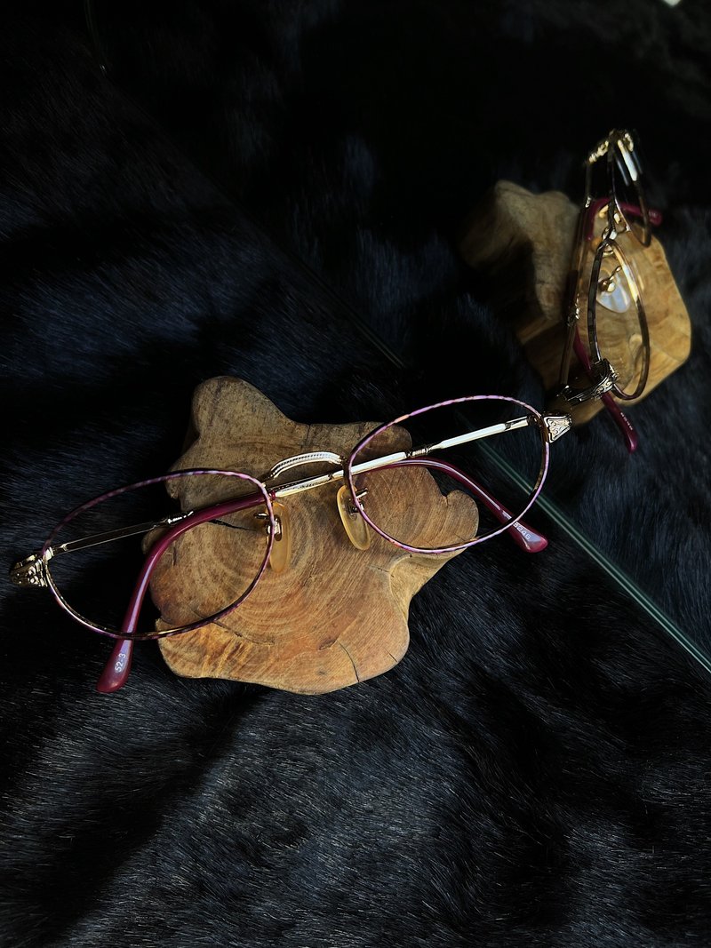 紫羅蘭浪漫碎點框雕花鼻橋 長方形框目著眼鏡框 japan/glasses - 眼鏡/鏡框 - 其他金屬 多色