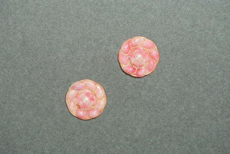 Pearl Rose Earrings - ต่างหู - กระดาษ สึชมพู