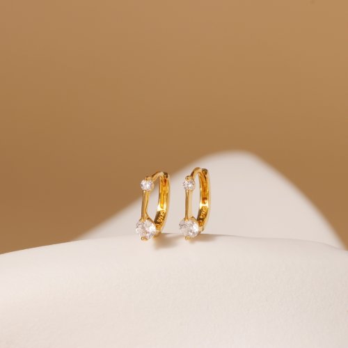 Miagoldjewel s925銀自製原創養耳洞鋯石耳釘耳環 精緻小巧耳環 防敏感