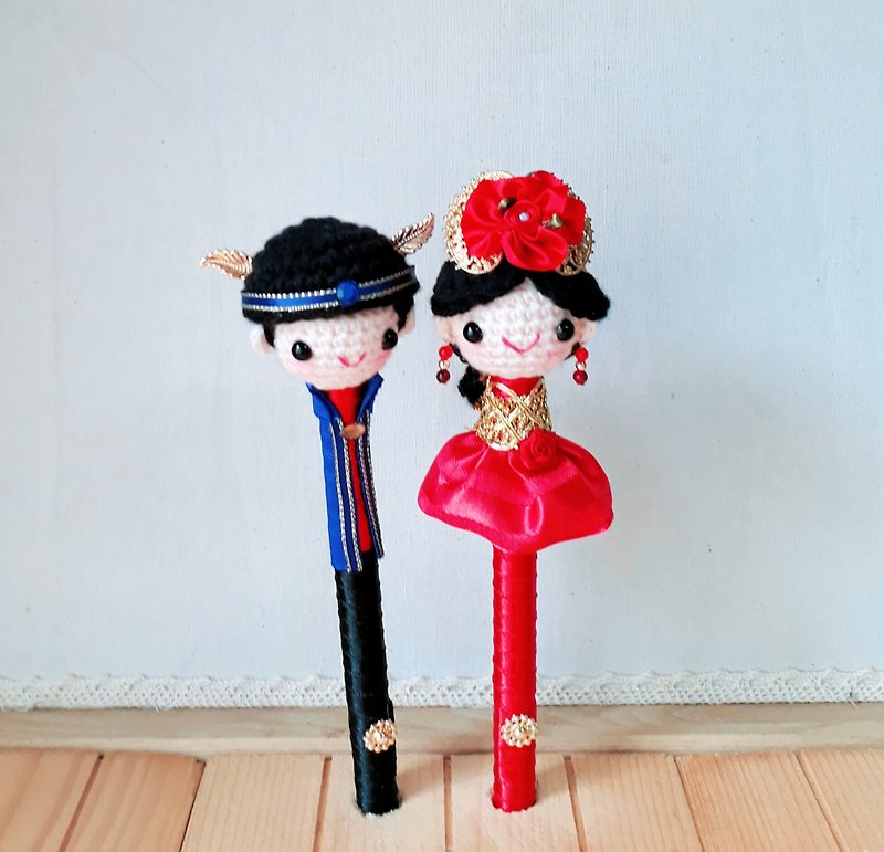 Chinese style wool dress, newcomer D, wedding signature, pen - อุปกรณ์เขียนอื่นๆ - วัสดุอื่นๆ สีแดง