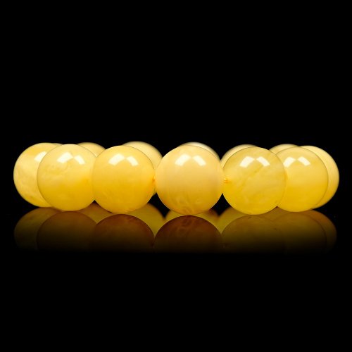 正佳珠寶 Gemsrich Jewelry 【正佳珠寶】蜜蠟琥珀 頂級白金滿蜜 16.8-17.2mm 蜜蠟手珠