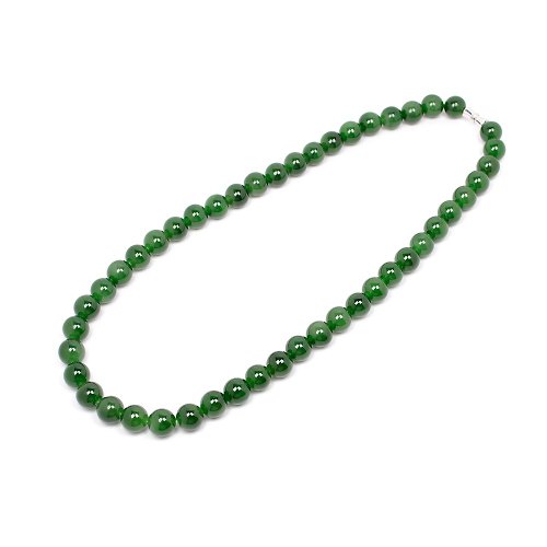 正佳珠寶 Gemsrich Jewelry 【正佳珠寶】和田碧玉 經典頂級 10mm 翠綠蘋果綠項鍊