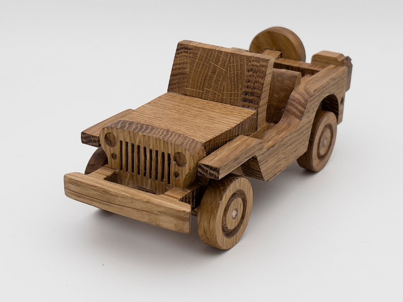 Jeep Willys war Vehicle, Wooden Car Toy, Willys MB, Ford GPW, Retro Car, G503 - Kids' Toys - Wood Brown