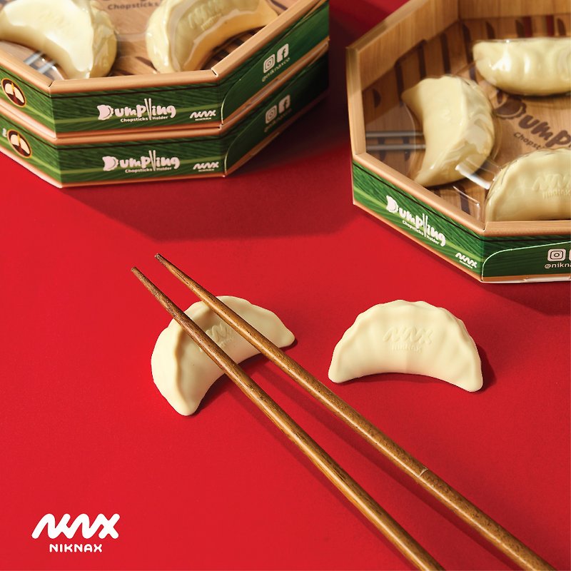 Dumpling Chopsticks Holder | Niknax | ที่วางตะเกียบรูปเกี๊ยว เซ็ท 4 ชิ้น - อื่นๆ - พลาสติก ขาว